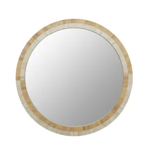 Taj Ribbon Round Mirror - Bone Resin - White Bone by null, a Mirrors for sale on Style Sourcebook