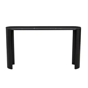Classique Oval Marble Console - Matt Black Marble  - Matt Dark Oak by null, a Console Table for sale on Style Sourcebook