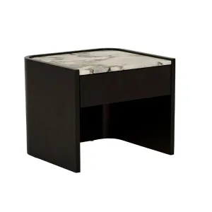 Elsie Bedside - Matt Ocean Marble - Matt Dark Oak by null, a Bedside Tables for sale on Style Sourcebook