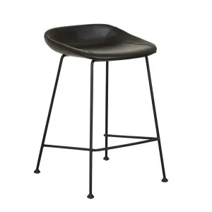 Turner Barstool - Vintage Matt Black PU - Black Metal by null, a Bar Stools for sale on Style Sourcebook