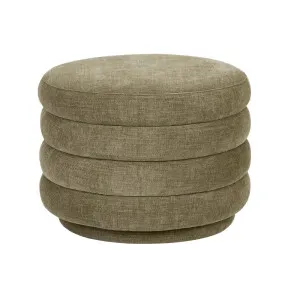 Kennedy Ribbed Medium Round Ottoman - Copeland Olive by null, a Ottomans for sale on Style Sourcebook