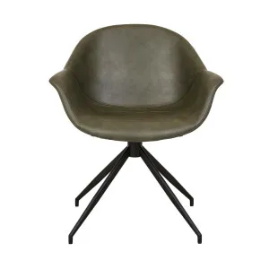 Daisy Spider Leg Office Chair - Vintage Matt Green PU - Black by null, a Chairs for sale on Style Sourcebook
