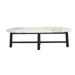 Artie Oval Marble Coffee Table - Matt Ocean Marble by null, a Coffee Table for sale on Style Sourcebook