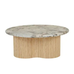 Artie Wave Ripple Coffee Table - Matt Ocean Marble - Natural Ash by null, a Coffee Table for sale on Style Sourcebook