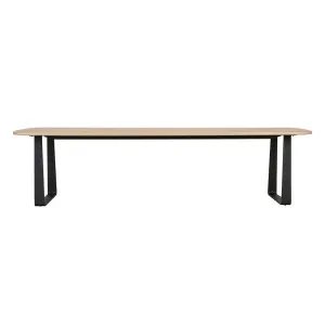 Piper Sleigh Dining Table - New Oak - Black by null, a Dining Tables for sale on Style Sourcebook