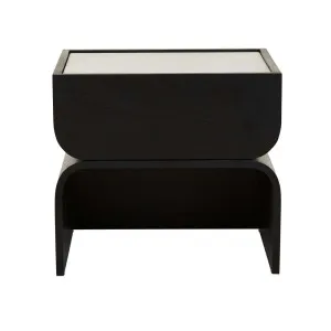 Artie Arc Marble Bedside - Matt White Marble - Black Oak by null, a Bedside Tables for sale on Style Sourcebook