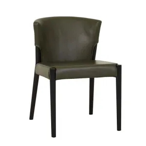 Sketch Ronda Upholstered Dining Chair - Kale Leather - Black Onyx by null, a Chairs for sale on Style Sourcebook