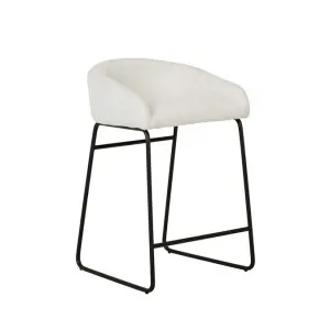 Hilton Barstool - Natural White Tweed - Black by null, a Bar Stools for sale on Style Sourcebook