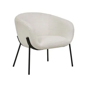 Albie Occasional Chair - Natural White Tweed - Black Metal by null, a Chairs for sale on Style Sourcebook