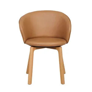 Sketch Glide Dining Armchair - Pecan Leather - Light Oak by null, a Chairs for sale on Style Sourcebook