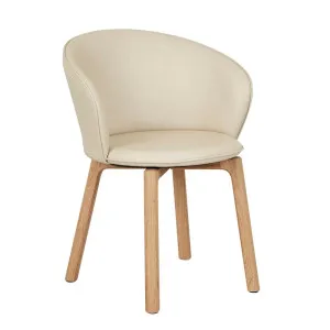 Sketch Glide Dining Armchair - Limestone Leather - Light Oak by null, a Chairs for sale on Style Sourcebook