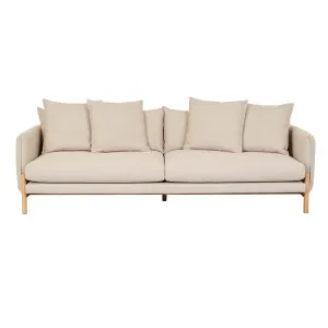 Vittoria Ingrid 4 Seater Sofa - Buttermilk Tweed - Natural Ash Veneer by null, a Sofas for sale on Style Sourcebook