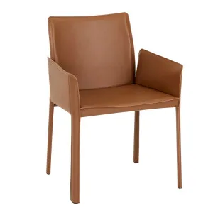 Lachlan Dining Armchair - Tan Recycled Leather by null, a Chairs for sale on Style Sourcebook