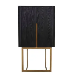 Wyatt Milan Bar Cabinet - Matt Black - Gold by null, a Sideboards, Buffets & Trolleys for sale on Style Sourcebook