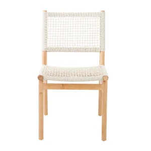 Mira Dining Chair - White Braid - Natural Teak by null, a Outdoor Chairs for sale on Style Sourcebook