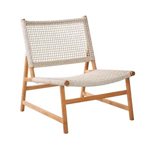 Mira Occasional Chair - White Braid - Natural Teak by null, a Outdoor Chairs for sale on Style Sourcebook