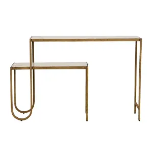 Celeste Nest Console - Crema Beige Marble - Antique Brass by null, a Console Table for sale on Style Sourcebook