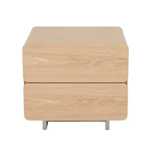 Tatum Beside - Natural Ash - Brushed Stainless Steel by null, a Bedside Tables for sale on Style Sourcebook