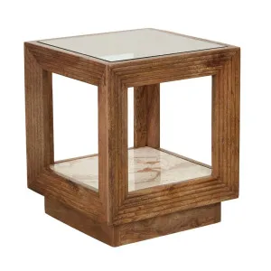 Zephyr Side Table - Crema Beige Marble - Natural by null, a Side Table for sale on Style Sourcebook