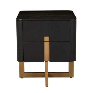 Wyatt Milan Bedside - Matt Black - Gold by null, a Bedside Tables for sale on Style Sourcebook