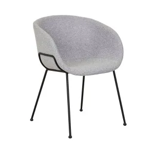 Duke Dining Armchair - Lead Grey Tweed - Black by null, a Chairs for sale on Style Sourcebook
