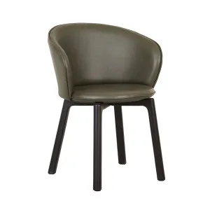 Sketch Glide Dining Armchair - Kale Leather - Black Onyx by null, a Chairs for sale on Style Sourcebook