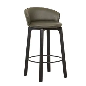 Sketch Glide Barstool - Kale Leather - Black Onyx by null, a Bar Stools for sale on Style Sourcebook