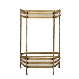 Amelie Bar Stand - White Marble - Antique Brass by null, a Sideboards, Buffets & Trolleys for sale on Style Sourcebook