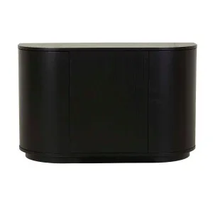 Oberon Crescent Storage Unit - Matt Dark Oak by null, a Sideboards, Buffets & Trolleys for sale on Style Sourcebook