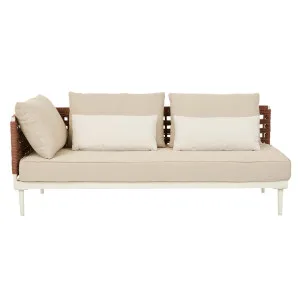 Cabana Weave 2 Seater Left Sofa - Brique - Ivory by null, a Outdoor Sofas for sale on Style Sourcebook