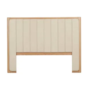 Sketch Hover Bedhead - Limestone Leather - Light Oak by null, a Bed Heads for sale on Style Sourcebook