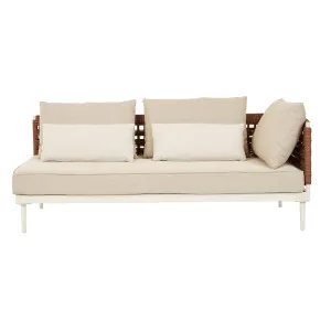 Cabana Weave 2 Seater Left Sofa - Brique - Ivory by null, a Outdoor Sofas for sale on Style Sourcebook