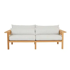 Layne 3 Seater Sofa - Natural Teak - Gully Grey by null, a Outdoor Sofas for sale on Style Sourcebook