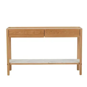 Sketch Nell Marble Console - Light Oak - White Marble by null, a Console Table for sale on Style Sourcebook