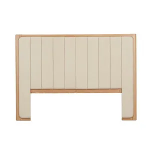 Sketch Hover Bedhead - Limestone Leather - Light Oak by null, a Bed Heads for sale on Style Sourcebook