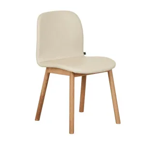 Tolv Com Dining Chair - Limestone Leather - Light Oak by null, a Chairs for sale on Style Sourcebook
