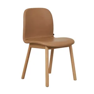 Tolv Com 2 Dining Chair - Pecan Leather - Light Oak by null, a Chairs for sale on Style Sourcebook