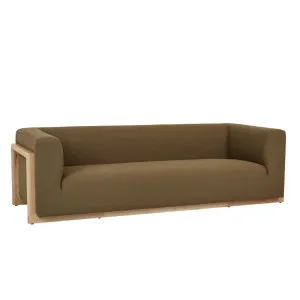 Juno Frame 3 Seater Sofa - Deep Olive - Natural Ash by null, a Sofas for sale on Style Sourcebook