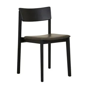 Sketch Poise Upholstered Dining Chair - Armour Leather - Black Onyx by null, a Chairs for sale on Style Sourcebook