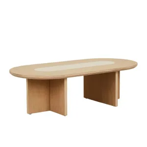 Anton Marble Coffee Table - Light Oak - Natural Travertine by null, a Coffee Table for sale on Style Sourcebook