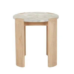 Willa Marble Side Table - Grey Marble - Light Oak by null, a Side Table for sale on Style Sourcebook