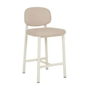 Lori Metal Frame Barstool - Sandstone PU - Bone Powdercoated Metal by null, a Bar Stools for sale on Style Sourcebook