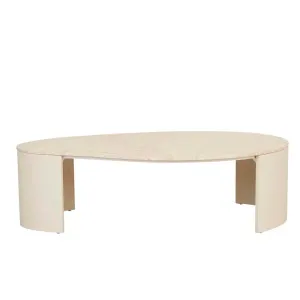 Oberon Curve Marble Coffee Table - Natural Travertine - Shell by null, a Coffee Table for sale on Style Sourcebook