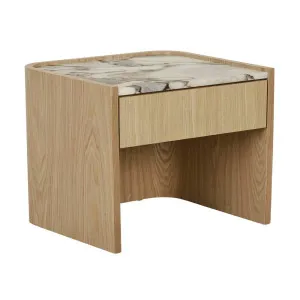 Elsie Bedside - Matt Ocean Marble - Natural Ash by null, a Bedside Tables for sale on Style Sourcebook