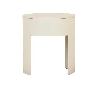 Oberon Crescent Marble Bedside - Natural Travertine - Shell by null, a Bedside Tables for sale on Style Sourcebook