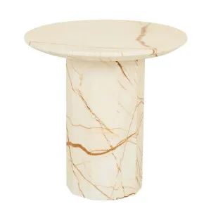 Atlas Decagon Side Table - Matt Brown Vein Marble by null, a Side Table for sale on Style Sourcebook