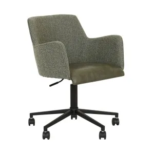 Lennox Office Chair - Moss Tweed - Vintage Matt Green PU by null, a Chairs for sale on Style Sourcebook