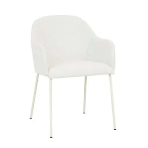 Riley Dining Armchair - Birch Boucle - Bone Powdercoated Metal by null, a Chairs for sale on Style Sourcebook