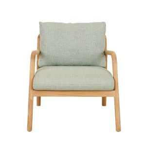 Belle Outdoor Occasional Chair - Seafoam Sunproof - Natural Teak by null, a Outdoor Chairs for sale on Style Sourcebook