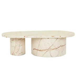 Atlas Pillar Coffee Table - Matt Brown Vein Marble by null, a Coffee Table for sale on Style Sourcebook